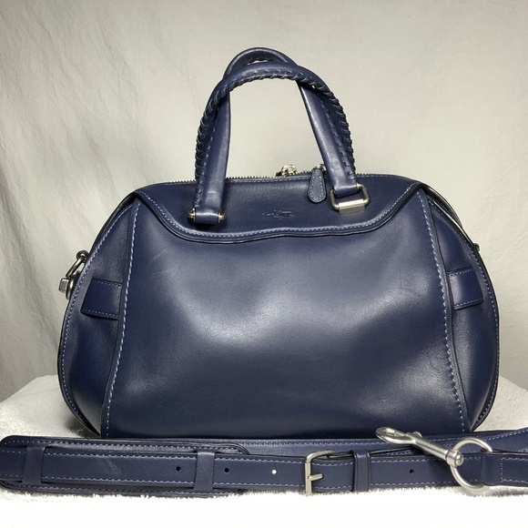 Coach Handbags - Coach Ace Blue Leather Satchel Crossbody - 37017
